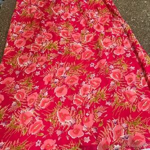 Indira Vibrant Pink Floral Maxi Skirt Size XL Fairycore Boho Prairie Island Vibe
